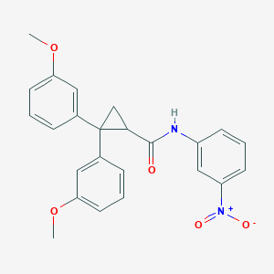 molecular formula C24H22N2O5 B5195409 2,2-bis(3-methoxyphenyl)-N-(3-nitrophenyl)cyclopropanecarboxamide 