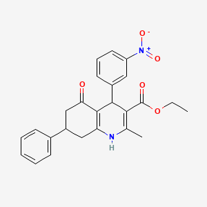 ethyl 2-methyl-4-(3-nitrophenyl)-5-oxo-7-phenyl-1,4,5,6,7,8-hexahydro-3-quinolinecarboxylate