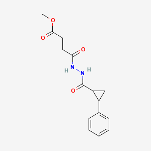 molecular formula C15H18N2O4 B5195444 methyl 4-oxo-4-{2-[(2-phenylcyclopropyl)carbonyl]hydrazino}butanoate 