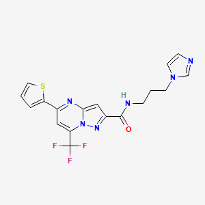 molecular formula C18H15F3N6OS B5195461 N-[3-(1H-imidazol-1-yl)propyl]-5-(2-thienyl)-7-(trifluoromethyl)pyrazolo[1,5-a]pyrimidine-2-carboxamide 