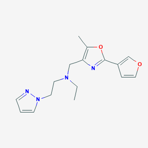 molecular formula C16H20N4O2 B5195500 N-ethyl-N-{[2-(3-furyl)-5-methyl-1,3-oxazol-4-yl]methyl}-2-(1H-pyrazol-1-yl)ethanamine 