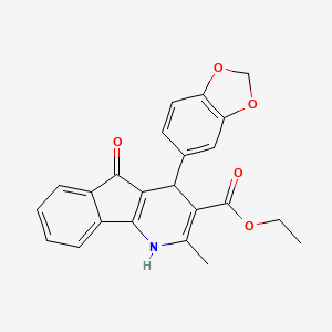 ethyl 4-(1,3-benzodioxol-5-yl)-2-methyl-5-oxo-4,5-dihydro-1H-indeno[1,2-b]pyridine-3-carboxylate