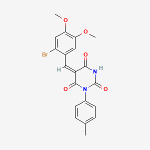 5-(2-bromo-4,5-dimethoxybenzylidene)-1-(4-methylphenyl)-2,4,6(1H,3H,5H)-pyrimidinetrione