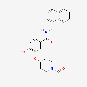 molecular formula C26H28N2O4 B5195584 3-[(1-acetyl-4-piperidinyl)oxy]-4-methoxy-N-(1-naphthylmethyl)benzamide 