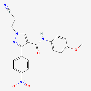 molecular formula C20H17N5O4 B5195592 1-(2-cyanoethyl)-N-(4-methoxyphenyl)-3-(4-nitrophenyl)-1H-pyrazole-4-carboxamide 