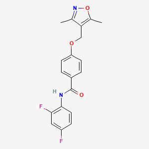 molecular formula C19H16F2N2O3 B5195608 N-(2,4-difluorophenyl)-4-[(3,5-dimethyl-4-isoxazolyl)methoxy]benzamide 