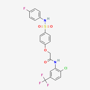 molecular formula C21H15ClF4N2O4S B5195643 N-[2-chloro-5-(trifluoromethyl)phenyl]-2-(4-{[(4-fluorophenyl)amino]sulfonyl}phenoxy)acetamide 