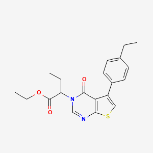 molecular formula C20H22N2O3S B5195649 ethyl 2-[5-(4-ethylphenyl)-4-oxothieno[2,3-d]pyrimidin-3(4H)-yl]butanoate 