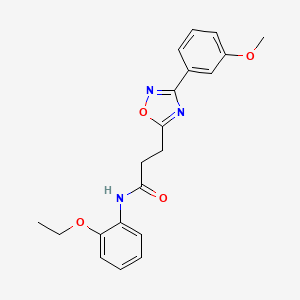 molecular formula C20H21N3O4 B5195682 N-(2-ethoxyphenyl)-3-[3-(3-methoxyphenyl)-1,2,4-oxadiazol-5-yl]propanamide 