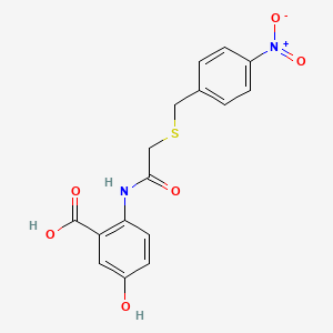 molecular formula C16H14N2O6S B5195689 5-hydroxy-2-({[(4-nitrobenzyl)thio]acetyl}amino)benzoic acid 