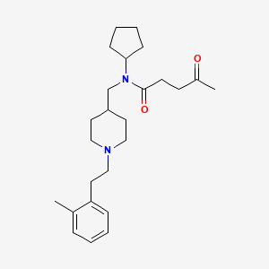 molecular formula C25H38N2O2 B5195695 N-cyclopentyl-N-({1-[2-(2-methylphenyl)ethyl]-4-piperidinyl}methyl)-4-oxopentanamide 