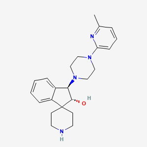 molecular formula C23H30N4O B5195698 rel-(2R,3R)-3-[4-(6-methyl-2-pyridinyl)-1-piperazinyl]-2,3-dihydrospiro[indene-1,4'-piperidin]-2-ol bis(trifluoroacetate) (salt) 