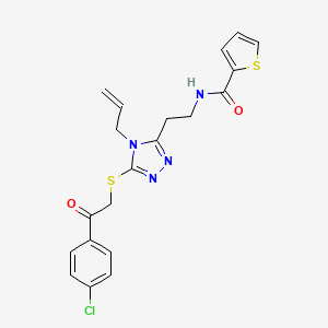 molecular formula C20H19ClN4O2S2 B5195731 N-[2-(4-allyl-5-{[2-(4-chlorophenyl)-2-oxoethyl]thio}-4H-1,2,4-triazol-3-yl)ethyl]-2-thiophenecarboxamide 