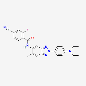 molecular formula C25H23FN6O B5195751 4-cyano-N-{2-[4-(diethylamino)phenyl]-6-methyl-2H-1,2,3-benzotriazol-5-yl}-2-fluorobenzamide 
