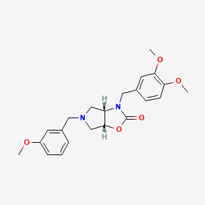 molecular formula C22H26N2O5 B5195785 (3aS*,6aR*)-3-(3,4-dimethoxybenzyl)-5-(3-methoxybenzyl)hexahydro-2H-pyrrolo[3,4-d][1,3]oxazol-2-one 