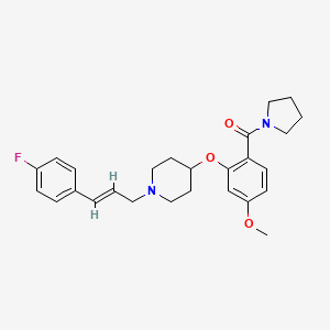 1-[(2E)-3-(4-fluorophenyl)-2-propen-1-yl]-4-[5-methoxy-2-(1-pyrrolidinylcarbonyl)phenoxy]piperidine