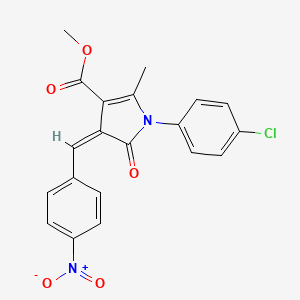 molecular formula C20H15ClN2O5 B5195812 methyl 1-(4-chlorophenyl)-2-methyl-4-(4-nitrobenzylidene)-5-oxo-4,5-dihydro-1H-pyrrole-3-carboxylate 