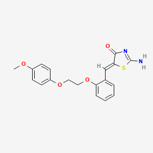 molecular formula C19H18N2O4S B5195850 2-imino-5-{2-[2-(4-methoxyphenoxy)ethoxy]benzylidene}-1,3-thiazolidin-4-one 