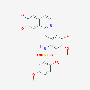molecular formula C28H30N2O8S B5195857 N-{2-[(6,7-dimethoxy-1-isoquinolinyl)methyl]-4,5-dimethoxyphenyl}-2,5-dimethoxybenzenesulfonamide 