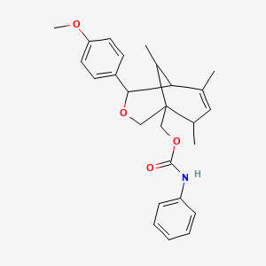 [4-(4-methoxyphenyl)-6,8,9-trimethyl-3-oxabicyclo[3.3.1]non-6-en-1-yl]methyl phenylcarbamate