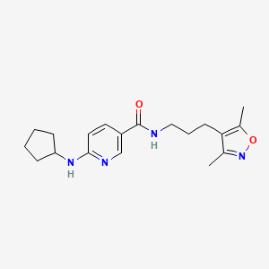 molecular formula C19H26N4O2 B5195882 6-(cyclopentylamino)-N-[3-(3,5-dimethyl-4-isoxazolyl)propyl]nicotinamide 