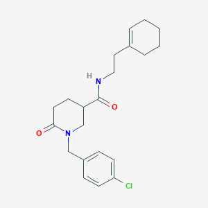 1-(4-chlorobenzyl)-N-[2-(1-cyclohexen-1-yl)ethyl]-6-oxo-3-piperidinecarboxamide