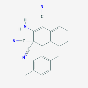 molecular formula C21H20N4 B5195899 2-amino-4-(2,5-dimethylphenyl)-4a,5,6,7-tetrahydro-1,3,3(4H)-naphthalenetricarbonitrile 