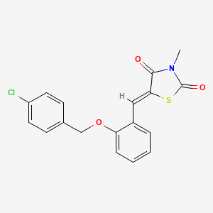 5-{2-[(4-chlorobenzyl)oxy]benzylidene}-3-methyl-1,3-thiazolidine-2,4-dione