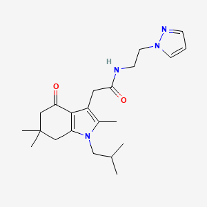 2-(1-isobutyl-2,6,6-trimethyl-4-oxo-4,5,6,7-tetrahydro-1H-indol-3-yl)-N-[2-(1H-pyrazol-1-yl)ethyl]acetamide