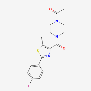 molecular formula C17H18FN3O2S B5195971 1-acetyl-4-{[2-(4-fluorophenyl)-5-methyl-1,3-thiazol-4-yl]carbonyl}piperazine 