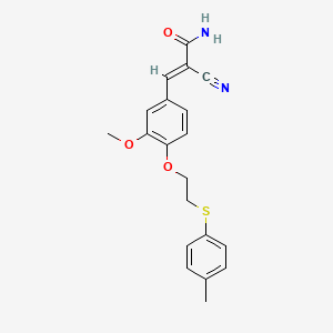 molecular formula C20H20N2O3S B5195972 2-cyano-3-(3-methoxy-4-{2-[(4-methylphenyl)thio]ethoxy}phenyl)acrylamide 