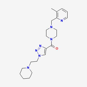 molecular formula C21H31N7O B5195976 1-[(3-methyl-2-pyridinyl)methyl]-4-({1-[2-(1-piperidinyl)ethyl]-1H-1,2,3-triazol-4-yl}carbonyl)piperazine 