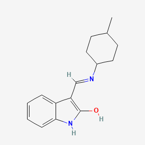 molecular formula C16H20N2O B5195977 3-{[(4-methylcyclohexyl)amino]methylene}-1,3-dihydro-2H-indol-2-one 