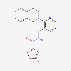 molecular formula C20H20N4O2 B5195987 N-{[2-(3,4-dihydro-2(1H)-isoquinolinyl)-3-pyridinyl]methyl}-5-methyl-3-isoxazolecarboxamide 