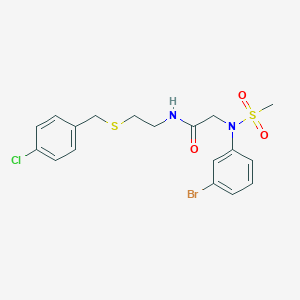 molecular formula C18H20BrClN2O3S2 B5196001 N~2~-(3-bromophenyl)-N~1~-{2-[(4-chlorobenzyl)thio]ethyl}-N~2~-(methylsulfonyl)glycinamide 