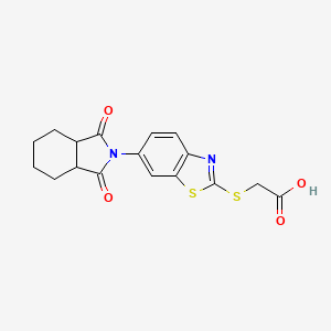 molecular formula C17H16N2O4S2 B5196010 {[6-(1,3-dioxooctahydro-2H-isoindol-2-yl)-1,3-benzothiazol-2-yl]thio}acetic acid 