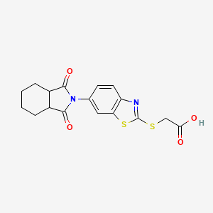 {[6-(1,3-dioxooctahydro-2H-isoindol-2-yl)-1,3-benzothiazol-2-yl]thio}acetic acid