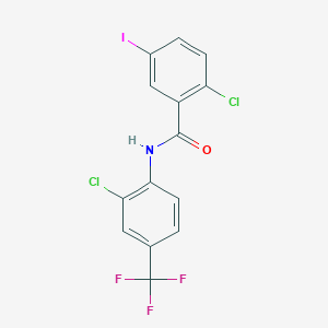 2-chloro-N-[2-chloro-4-(trifluoromethyl)phenyl]-5-iodobenzamide