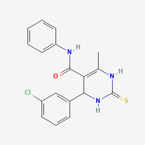 molecular formula C18H16ClN3OS B5196028 4-(3-chlorophenyl)-6-methyl-N-phenyl-2-thioxo-1,2,3,4-tetrahydro-5-pyrimidinecarboxamide 