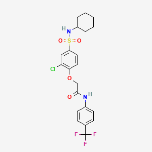 molecular formula C21H22ClF3N2O4S B5196039 2-{2-chloro-4-[(cyclohexylamino)sulfonyl]phenoxy}-N-[4-(trifluoromethyl)phenyl]acetamide 