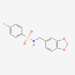 molecular formula C14H12INO4S B5196073 N-(1,3-benzodioxol-5-ylmethyl)-4-iodobenzenesulfonamide 