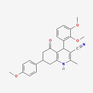 4-(2,3-dimethoxyphenyl)-7-(4-methoxyphenyl)-2-methyl-5-oxo-1,4,5,6,7,8-hexahydro-3-quinolinecarbonitrile
