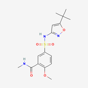 molecular formula C16H21N3O5S B5196091 5-{[(5-tert-butyl-3-isoxazolyl)amino]sulfonyl}-2-methoxy-N-methylbenzamide 