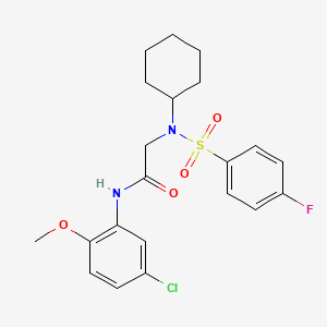 molecular formula C21H24ClFN2O4S B5196104 N~1~-(5-chloro-2-methoxyphenyl)-N~2~-cyclohexyl-N~2~-[(4-fluorophenyl)sulfonyl]glycinamide 