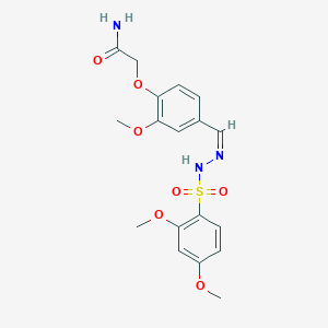 2-(4-{2-[(2,4-dimethoxyphenyl)sulfonyl]carbonohydrazonoyl}-2-methoxyphenoxy)acetamide