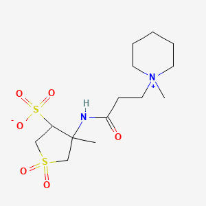 molecular formula C14H26N2O6S2 B5196170 4-methyl-4-{[3-(1-methyl-1-piperidiniumyl)propanoyl]amino}tetrahydro-3-thiophenesulfonate 1,1-dioxide 