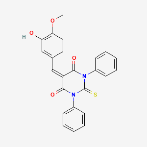 molecular formula C24H18N2O4S B5196214 5-(3-hydroxy-4-methoxybenzylidene)-1,3-diphenyl-2-thioxodihydro-4,6(1H,5H)-pyrimidinedione 