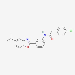 molecular formula C24H21ClN2O2 B5196249 2-(4-chlorophenyl)-N-[3-(5-isopropyl-1,3-benzoxazol-2-yl)phenyl]acetamide 