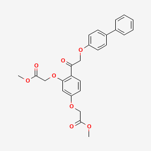 molecular formula C26H24O8 B5196257 dimethyl 2,2'-[{4-[(4-biphenylyloxy)acetyl]-1,3-phenylene}bis(oxy)]diacetate 