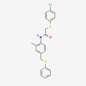 2-[(4-chlorophenyl)thio]-N-{2-methyl-4-[(phenylthio)methyl]phenyl}acetamide